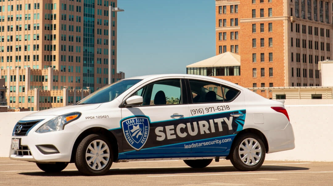 mobile patrol officer outside building
